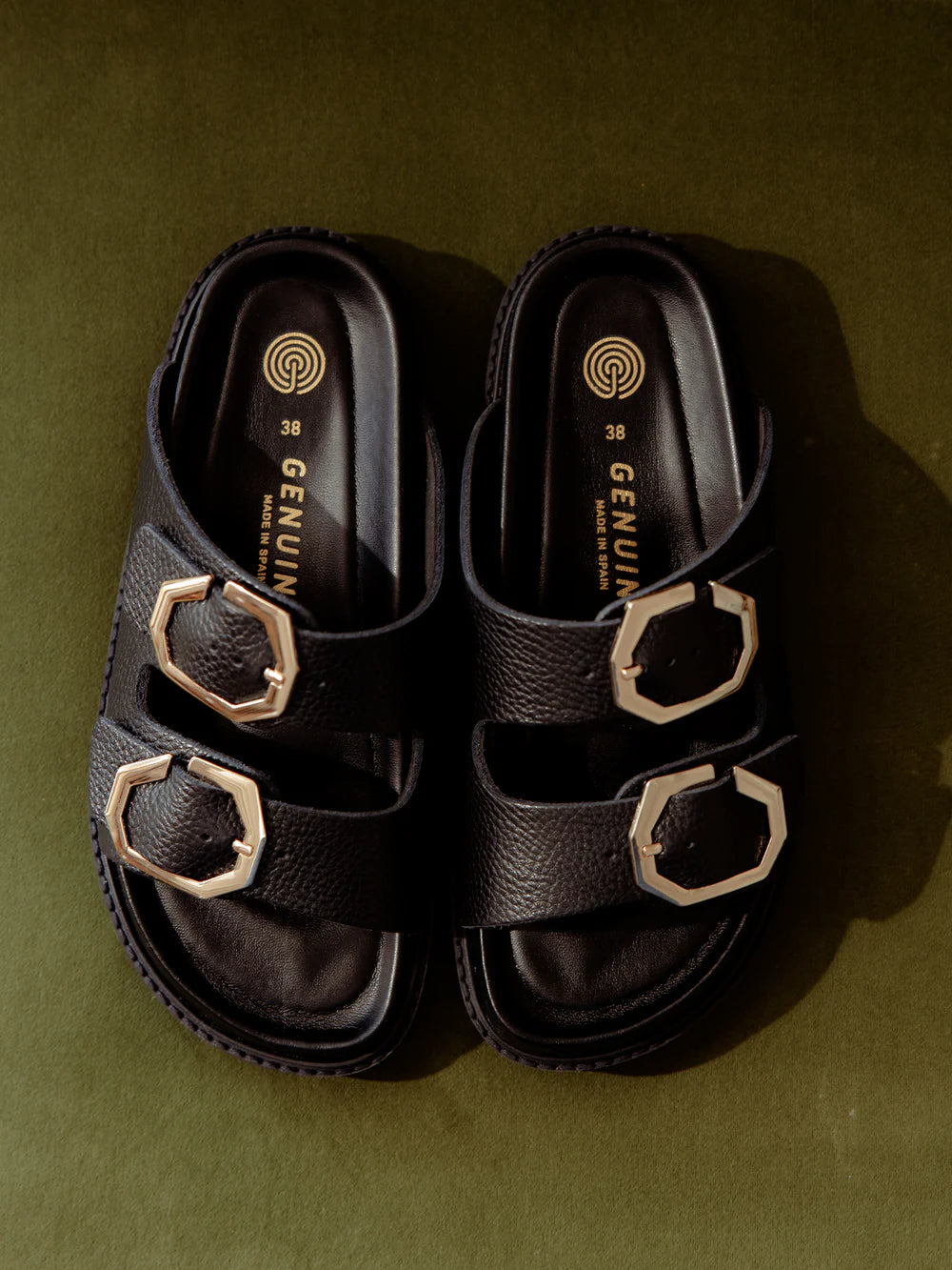 Galia Embossed Leather Sandal