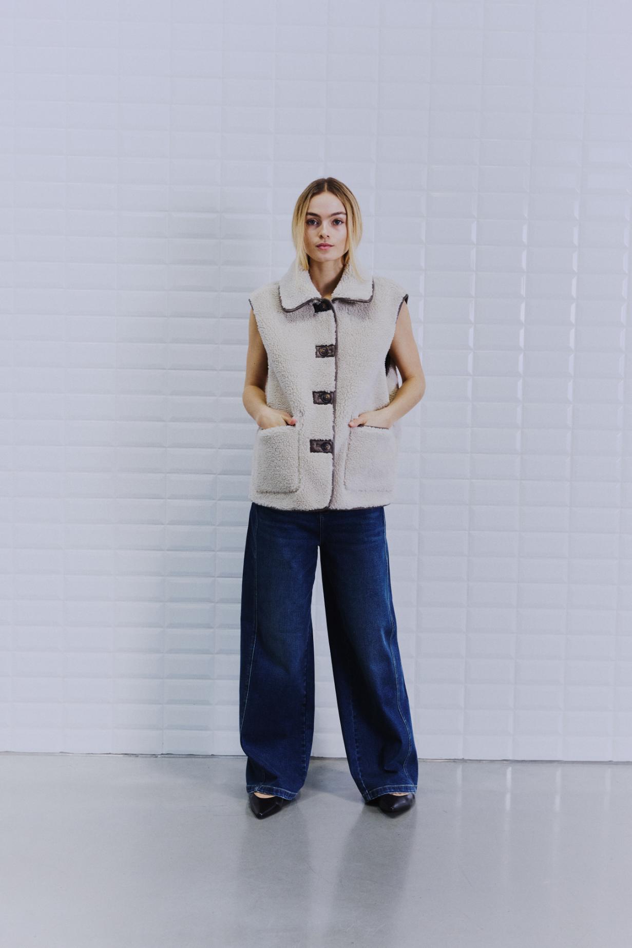Iris Bonded Waistcoat - Birch | Brown