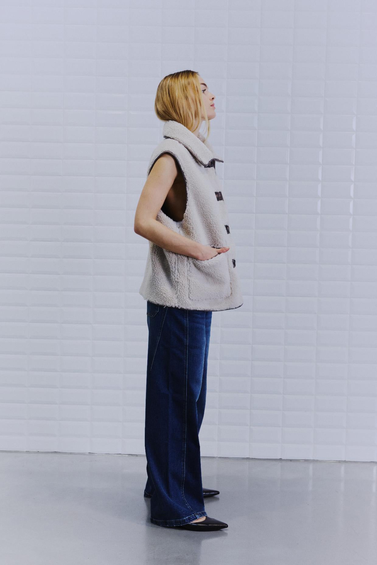 Iris Bonded Waistcoat - Birch | Brown