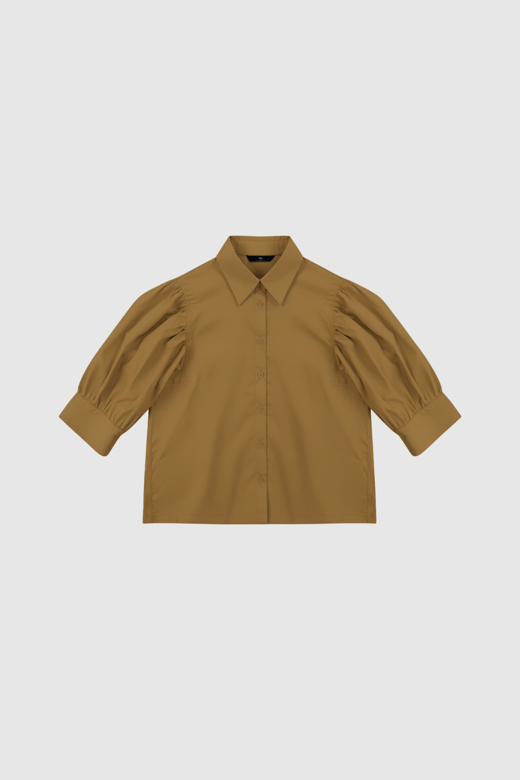 Leyla Half Sleeve Shirt - Dark Camel