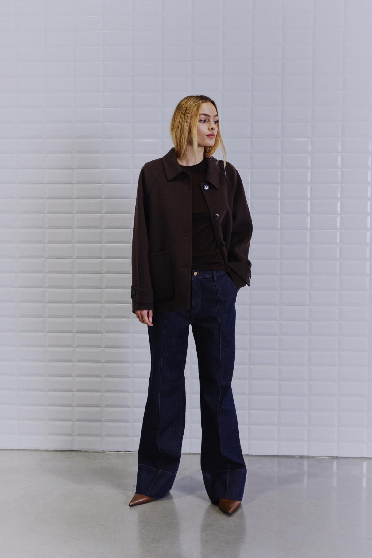Lucia Mel Wool Jacket - Dark Brown
