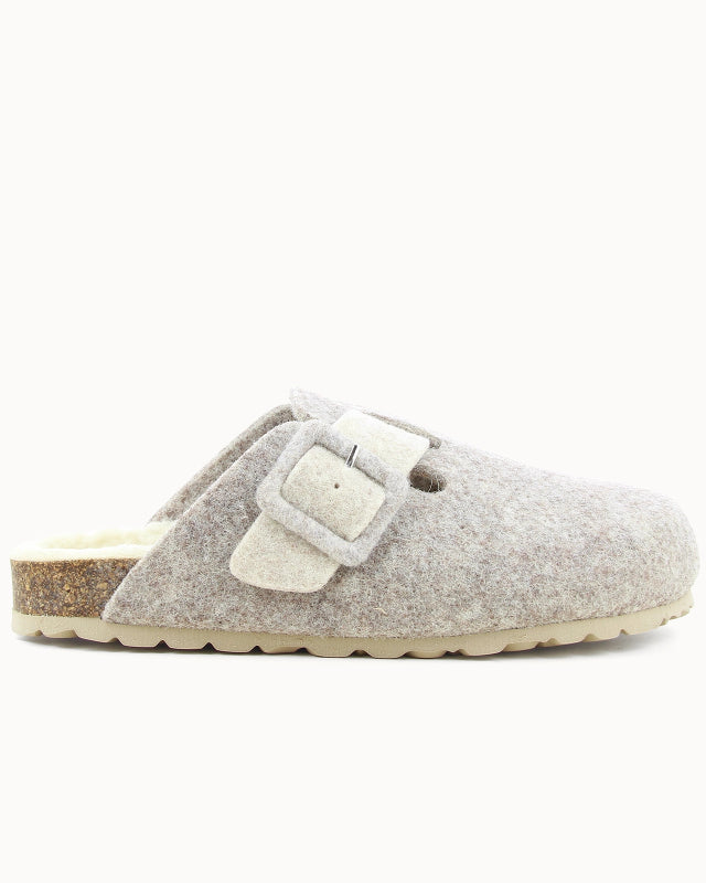 Soir & Matin Lilou wool felt clog in taupe