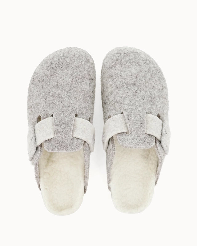 Soir & Matin Lilou wool felt clog in taupe