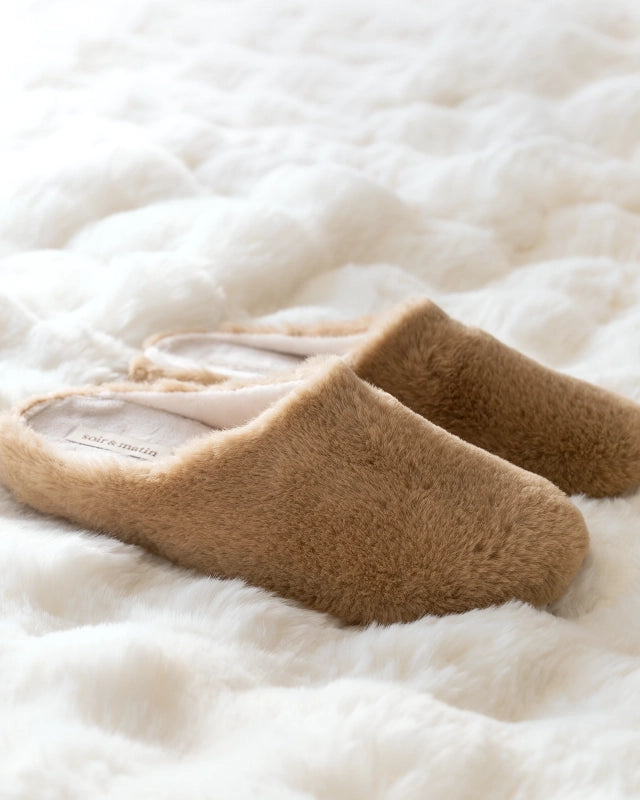 Soir & Matin Neha faux fur mule in camel