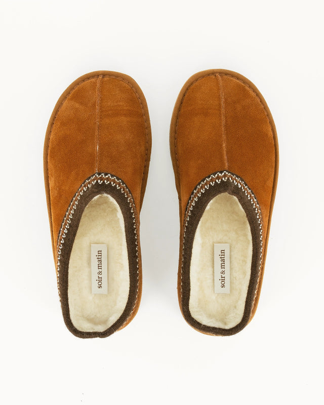 Soir & Matin Reva leather slipper in whisky