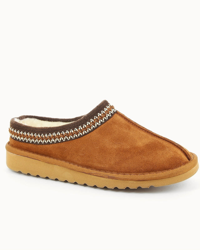 Soir & Matin Reva leather slipper in whisky