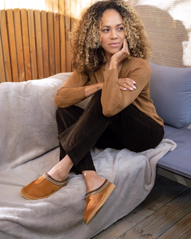 Soir & Matin Reva leather slipper in whisky