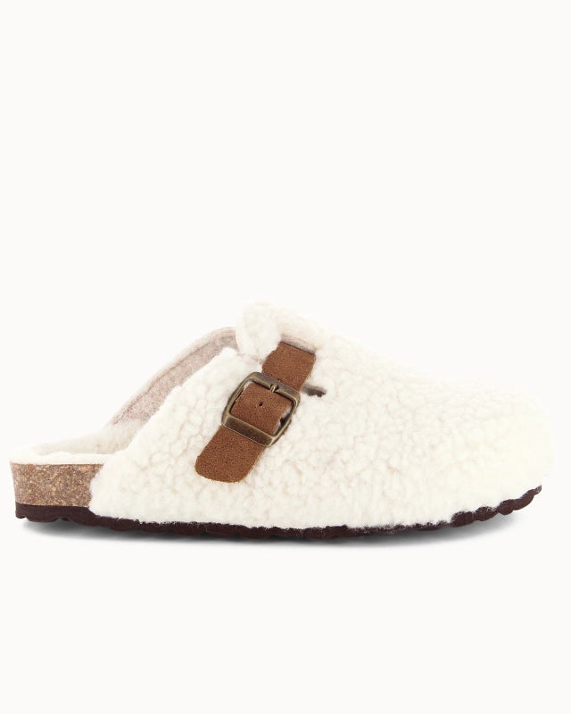 Soir & Matin Sherpa wool clog in natural wool