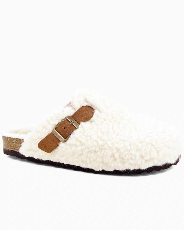 Soir & Matin Sherpa wool clog in natural wool