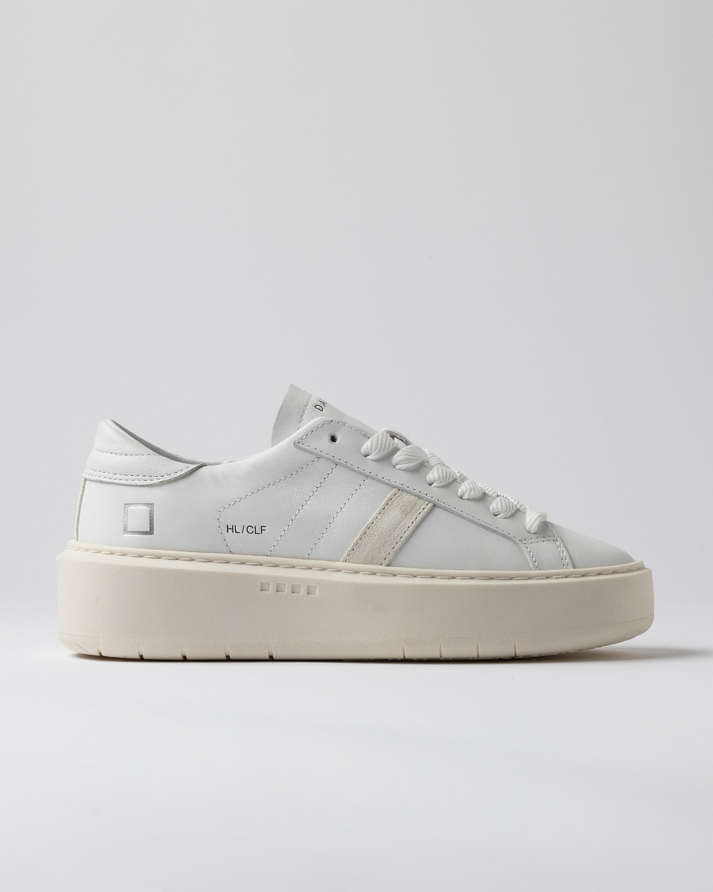 Hill Low Platform Calf - White - D.A.T.E. Trainers – Doodie Stark