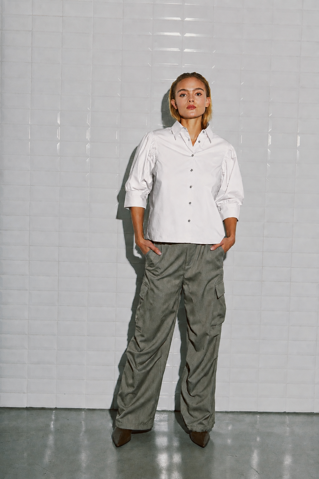 Leyla Half Sleeve Shirt - White