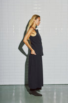 Lily Tailored Skirt - Navy Pinstripe