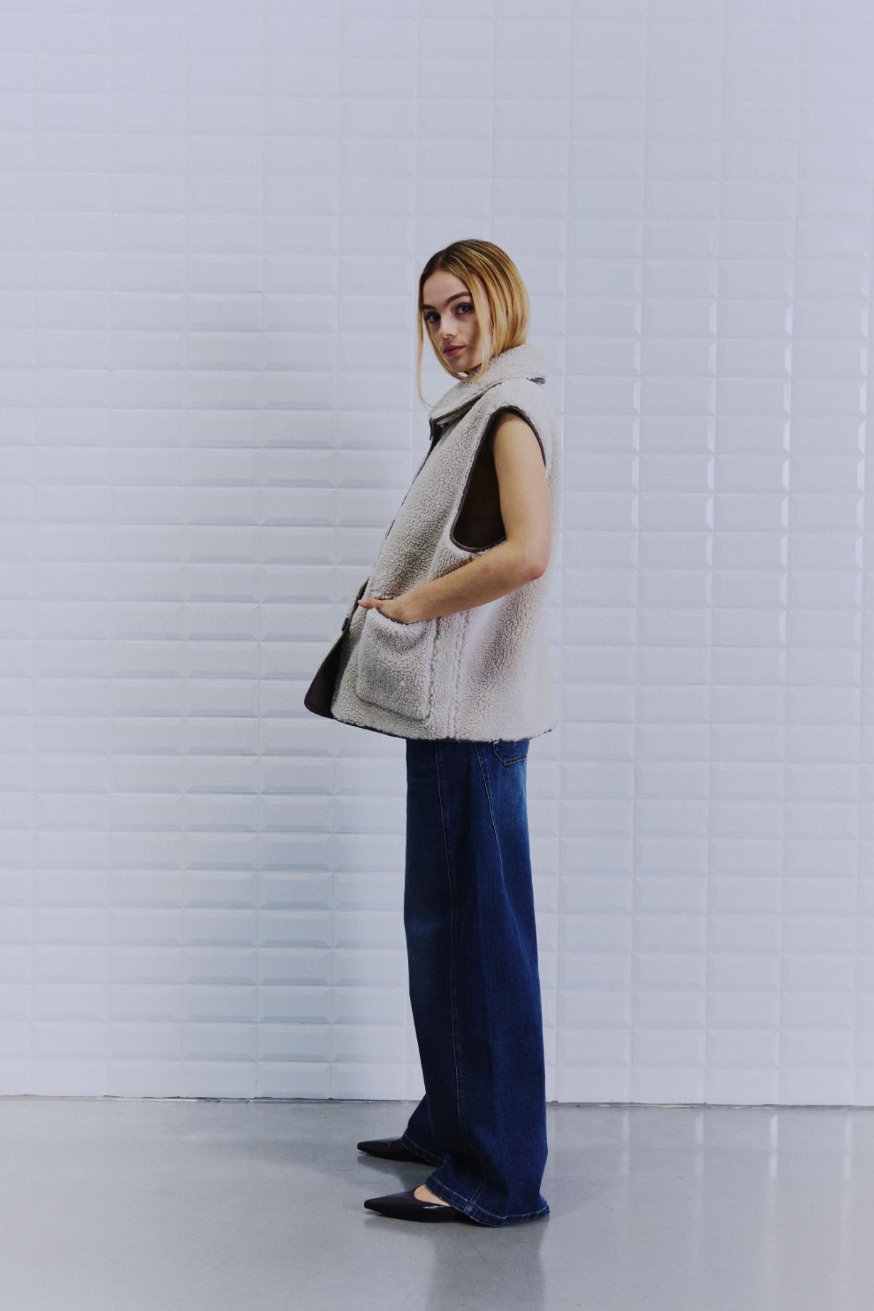 Iris Bonded Waistcoat - Birch | Brown