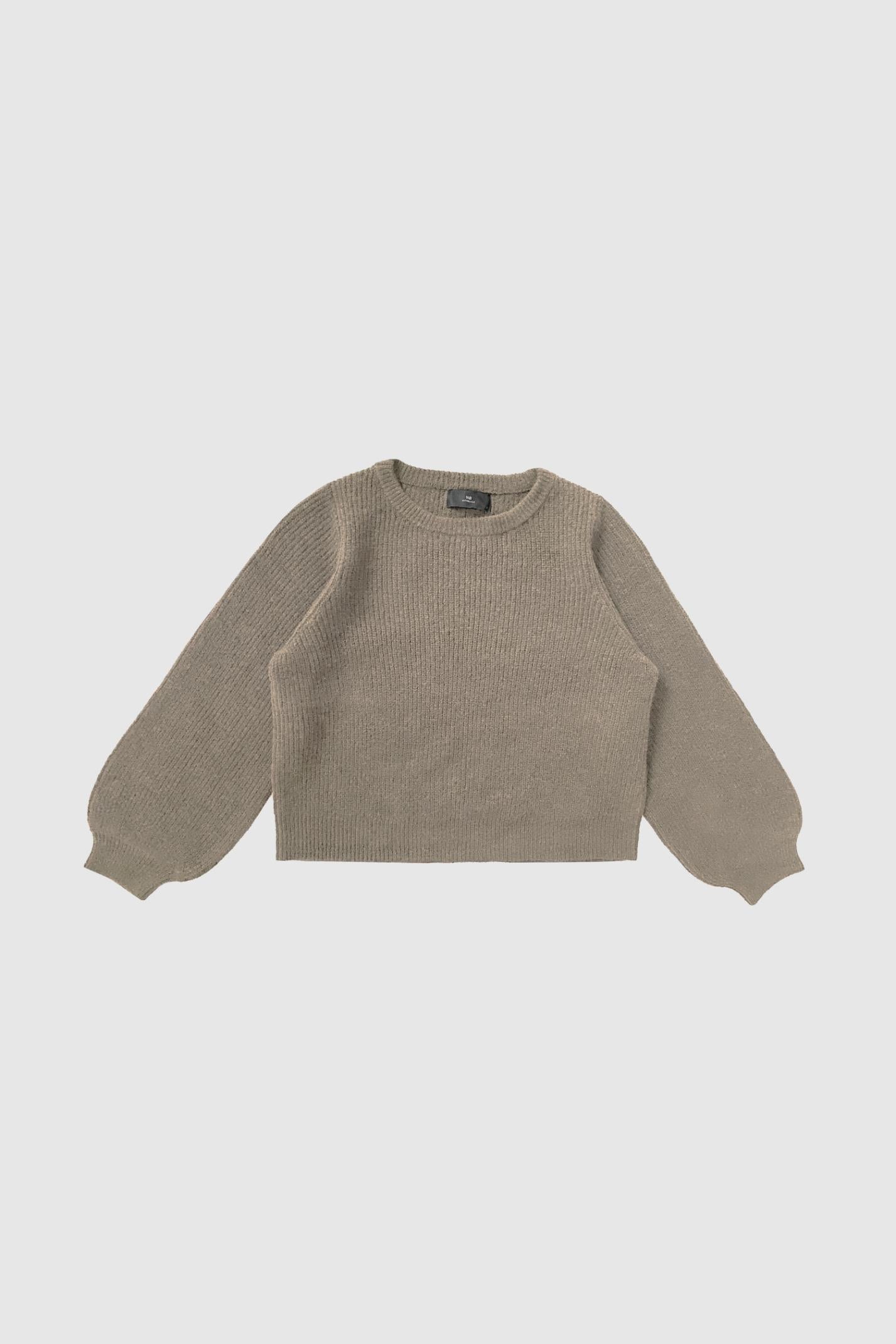 Iza Long Sleeve Rib Pullover - Desert Camel Melange