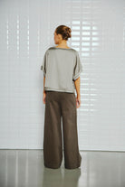 Steffi High Waist Wide Trousers - Midnight Green