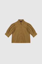 Leyla Half Sleeve Shirt - Dark Camel