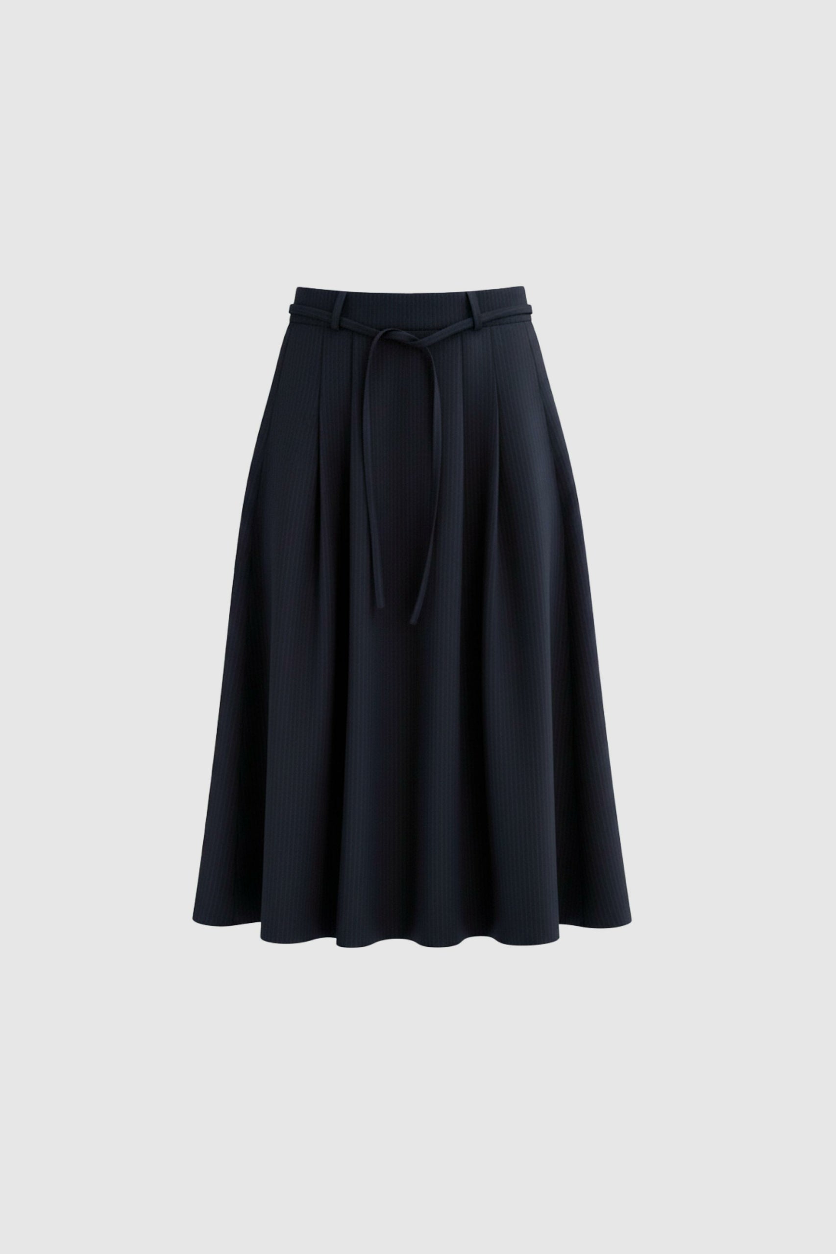 Lily Tailored Skirt - Navy Pinstripe