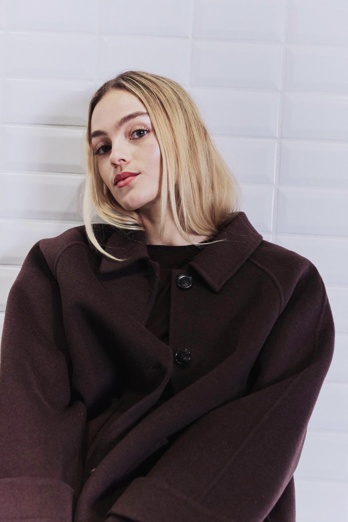Lucia Mel Wool Jacket - Dark Brown