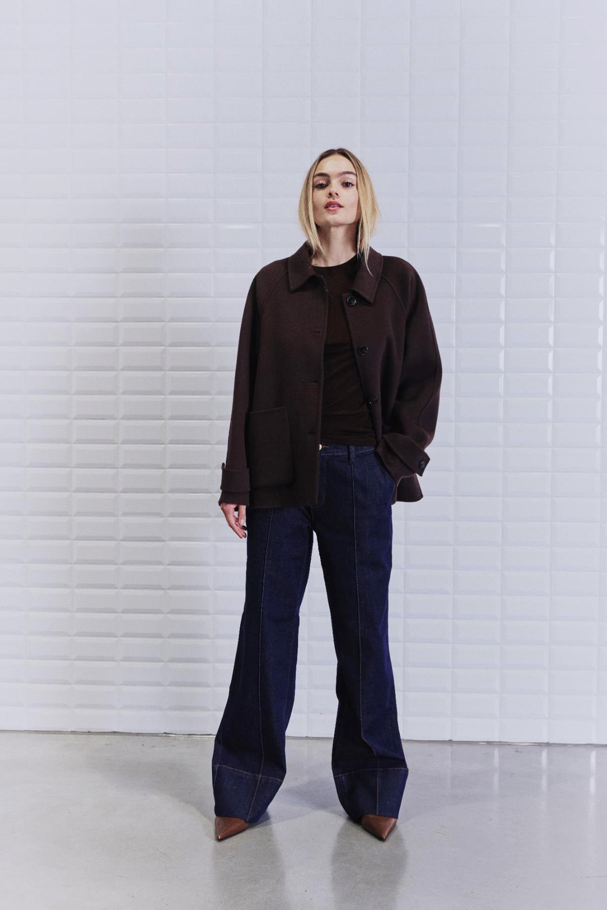 Lucia Mel Wool Jacket - Dark Brown