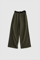 Steffi High Waist Wide Trousers - Midnight Green