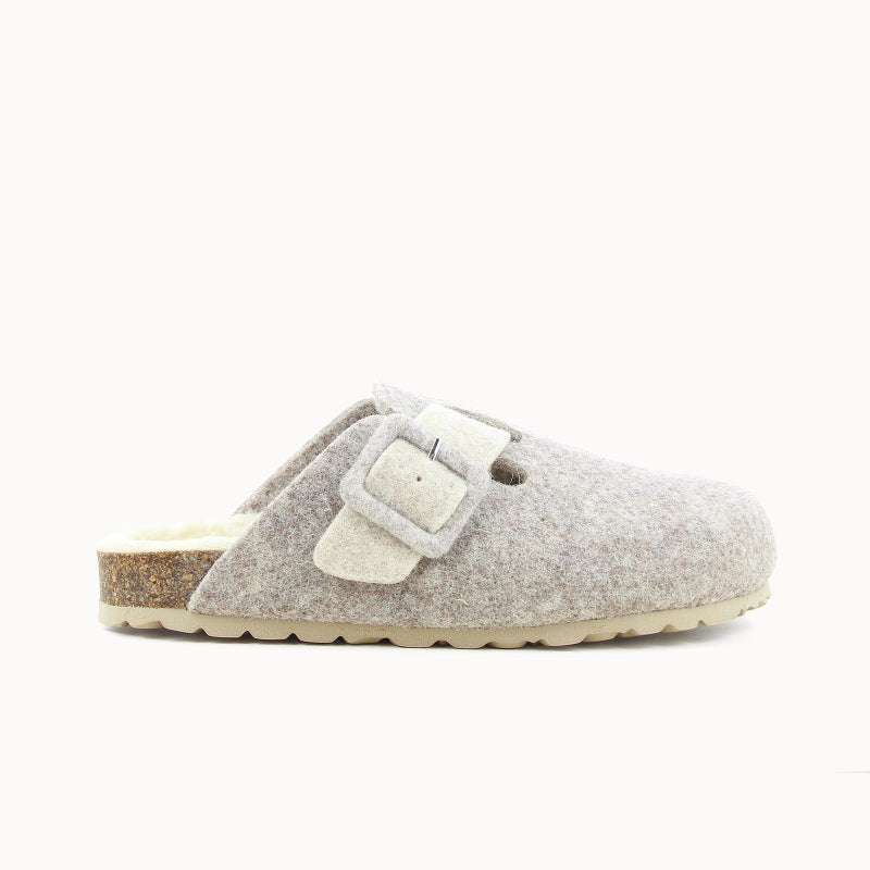 Soir & Matin Lilou wool felt clog in taupe