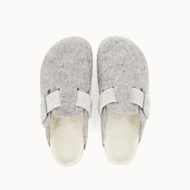 Soir & Matin Lilou wool felt clog in taupe
