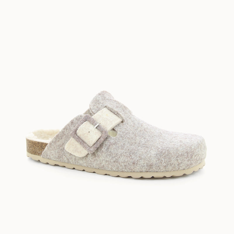 Soir & Matin Lilou wool felt clog in taupe