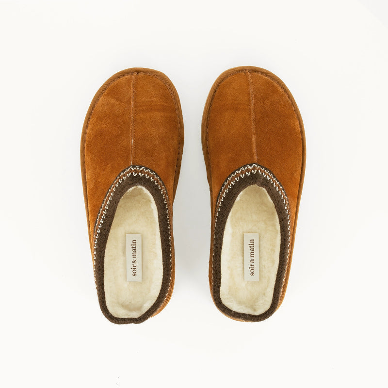 Soir & Matin Reva leather slipper in whisky