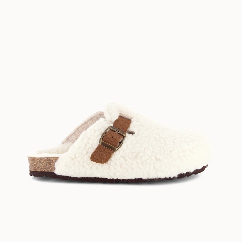 Soir & Matin Sherpa wool clog in natural wool