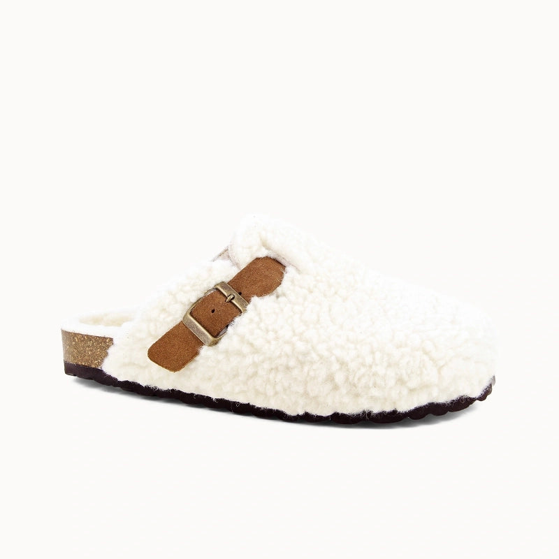 Soir & Matin Sherpa wool clog in natural wool